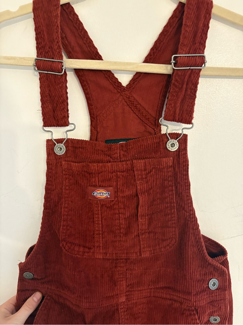 Dickies Rust Corduroy Overalls with Front Pocket XS